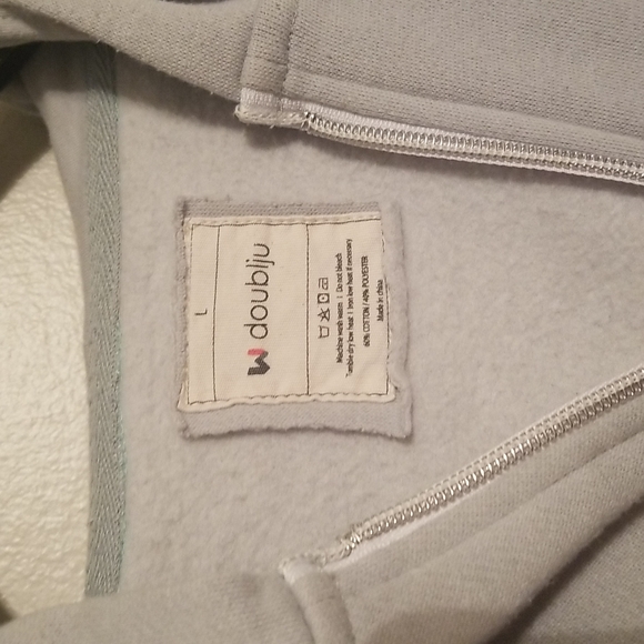 Doublju Zip Up Hooded Color Block Sweatshirt Large - Picture 2 of 7